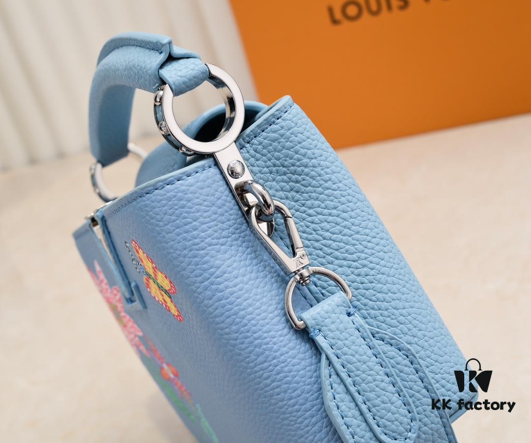 6930761b6e68136f4d9a649c Upgraded Version M21754 Blue LV x YK Capucines Mini Bag