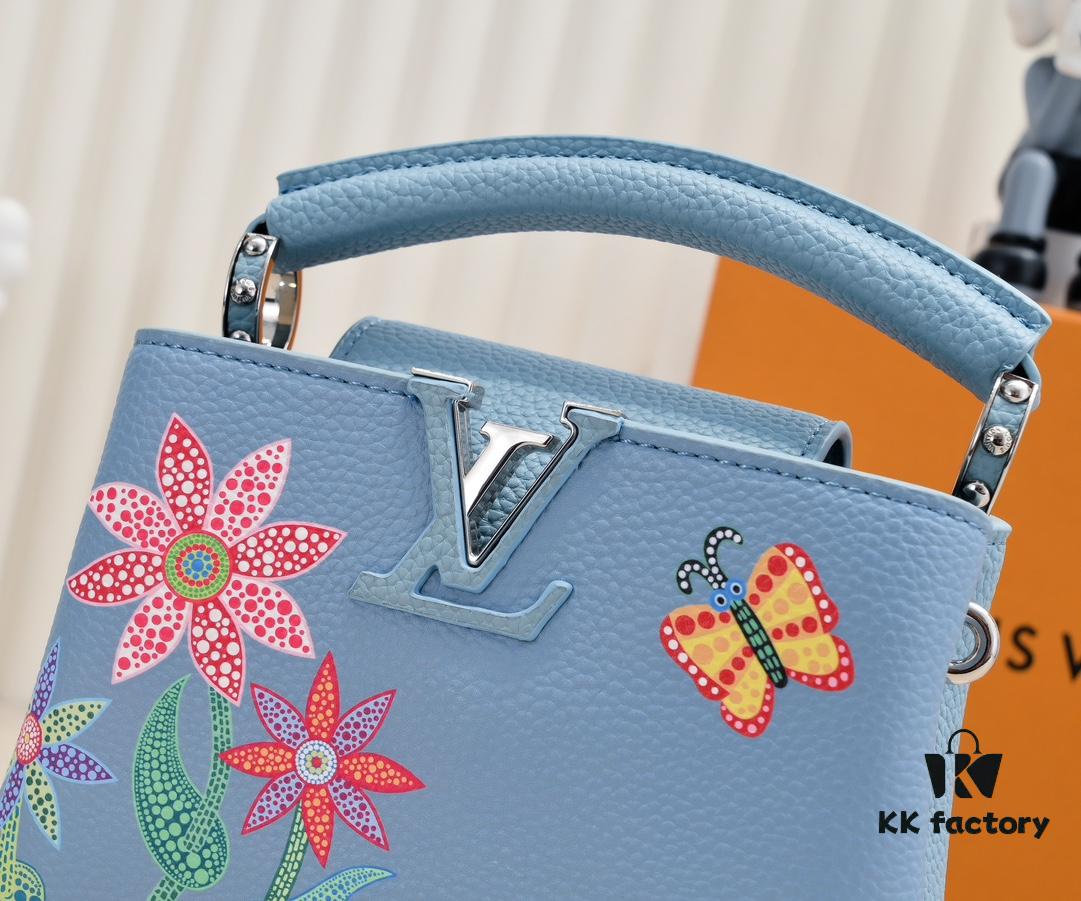 6930761c6e68136f4d9a649d Upgraded Version M21754 Blue LV x YK Capucines Mini Bag