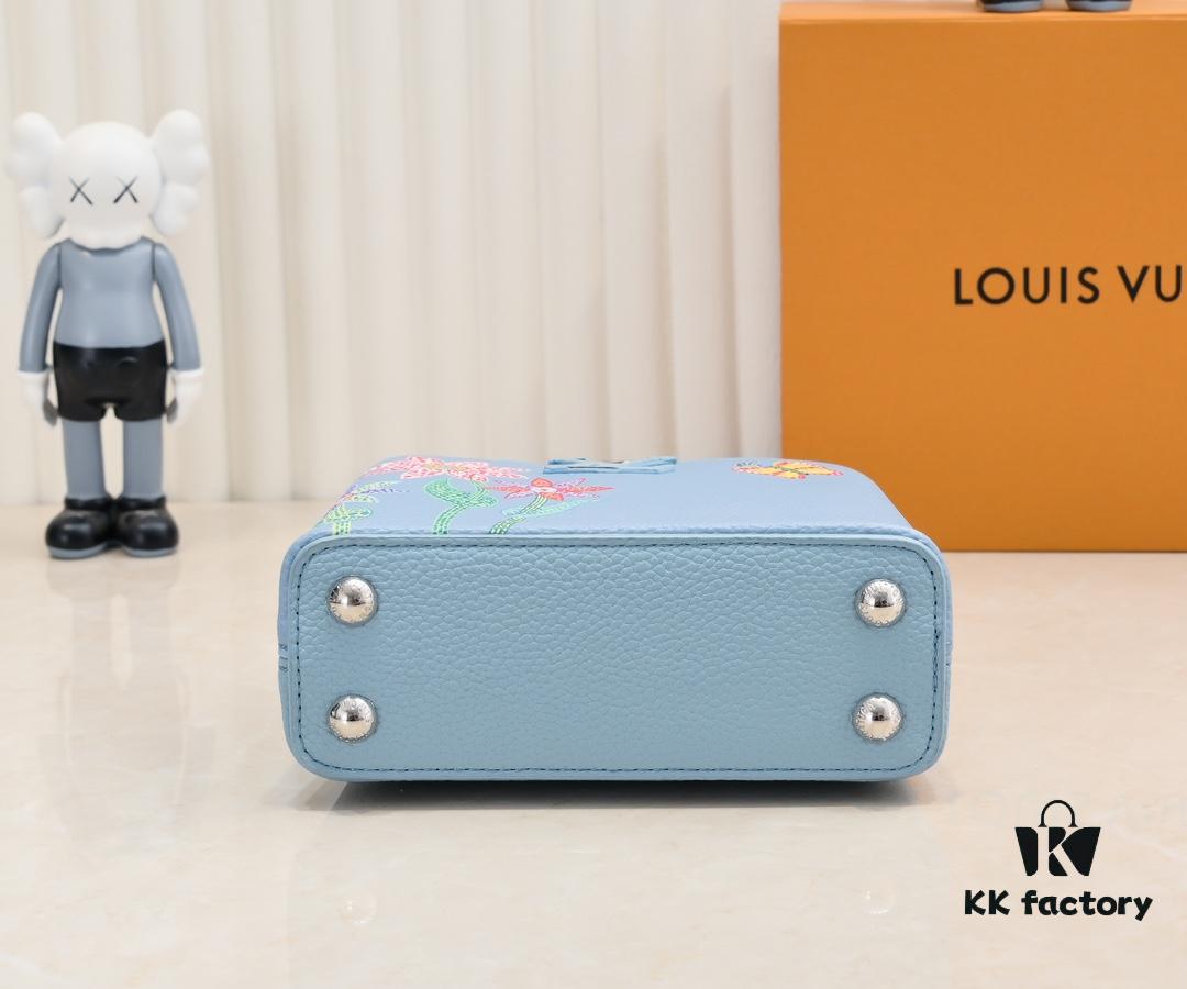 6930761c6e68136f4d9a649e Upgraded Version M21754 Blue LV x YK Capucines Mini Bag