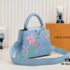 Upgraded Version M21755 Blue LV x YK Capucines Small Handbag
