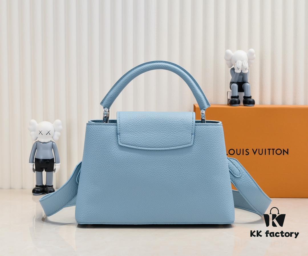 693076216e68136f4d9a64ab Upgraded Version M21756 Blue LV x YK Capucines Medium Handbag