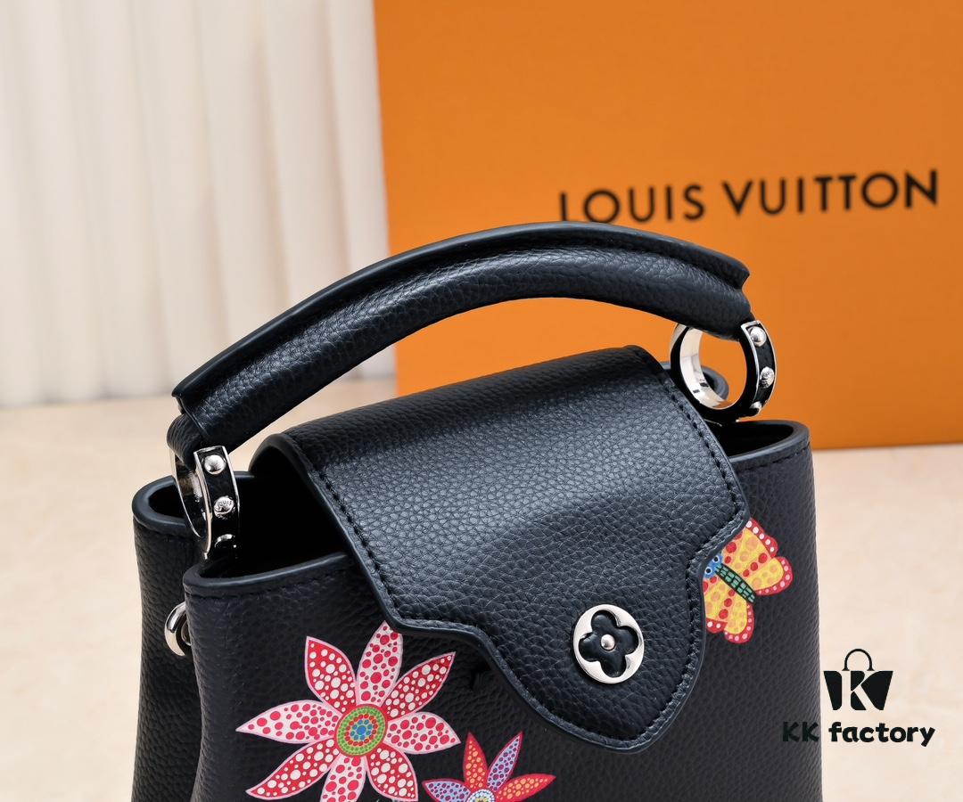 693076276e68136f4d9a64b8 Upgraded Version M21754 Black LV x YK Capucines Mini Bag