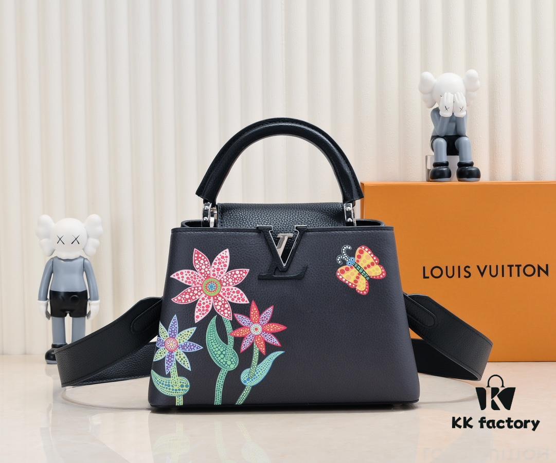 693076286e68136f4d9a64ba Upgraded Version M21755 Black LV x YK Capucines Small Handbag