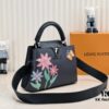 693076286e68136f4d9a64bc Upgraded Version M21755 Black LV x YK Capucines Small Handbag