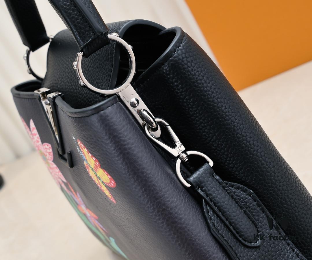 693076296e68136f4d9a64bf Upgraded Version M21755 Black LV x YK Capucines Small Handbag