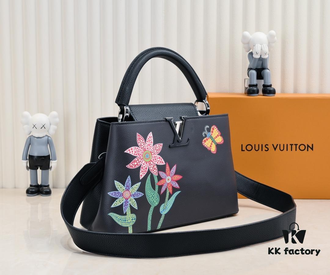 6930762d6e68136f4d9a64c8 Upgraded Version M21756 Black LV x YK Capucines Medium Handbag
