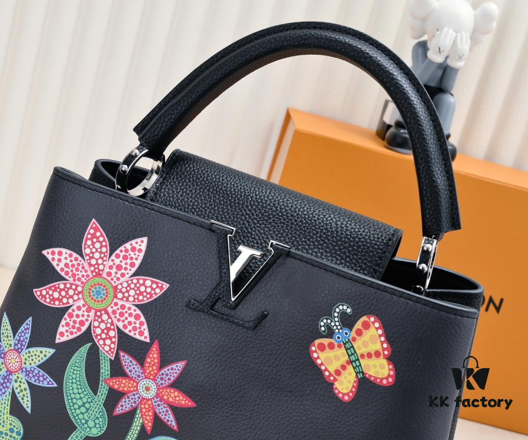 6930762e6e68136f4d9a64c9 Upgraded Version M21756 Black LV x YK Capucines Medium Handbag