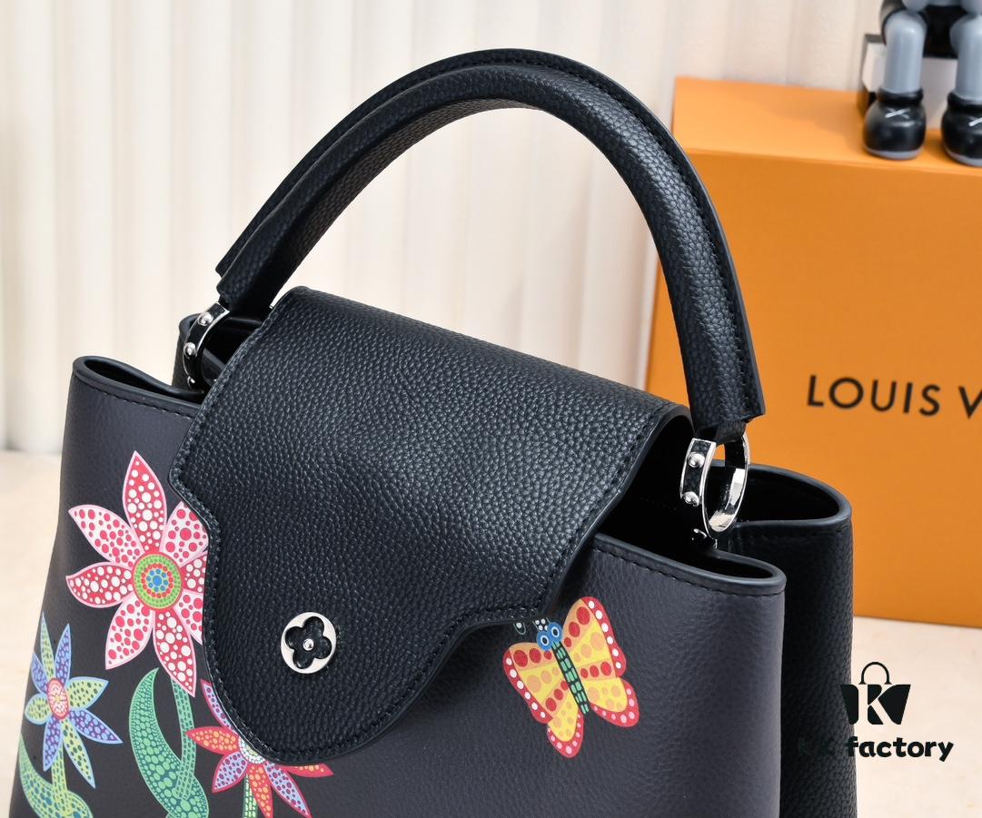 6930762f6e68136f4d9a64cc Upgraded Version M21756 Black LV x YK Capucines Medium Handbag
