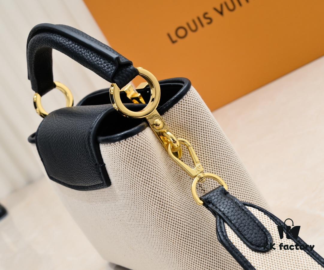 693076326e68136f4d9a64d0 Upgraded M59872 Linen with Black and Gold Hardware