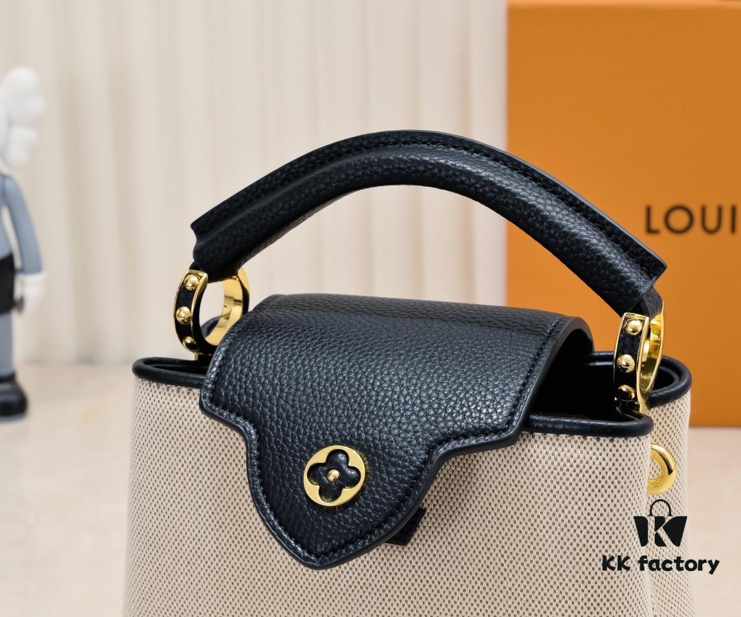 693076326e68136f4d9a64d2 Upgraded M59872 Linen with Black and Gold Hardware