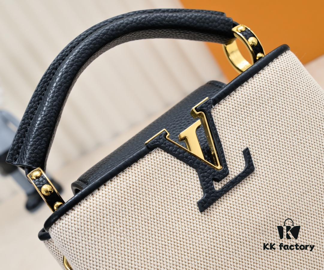 693076326e68136f4d9a64d3 Upgraded M59872 Linen with Black and Gold Hardware