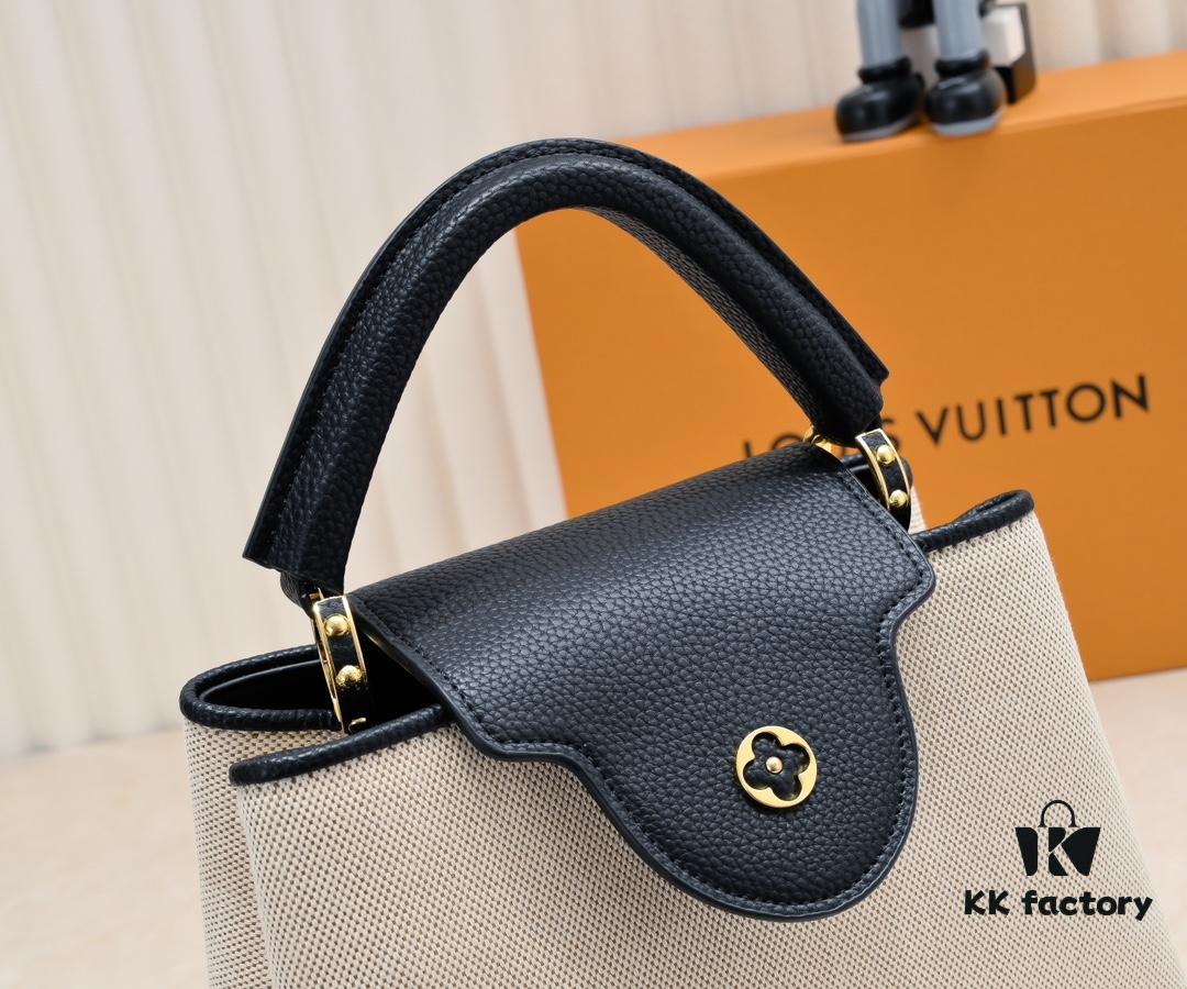693076376e68136f4d9a64db Upgraded M59873 Linen with Black and Gold Hardware