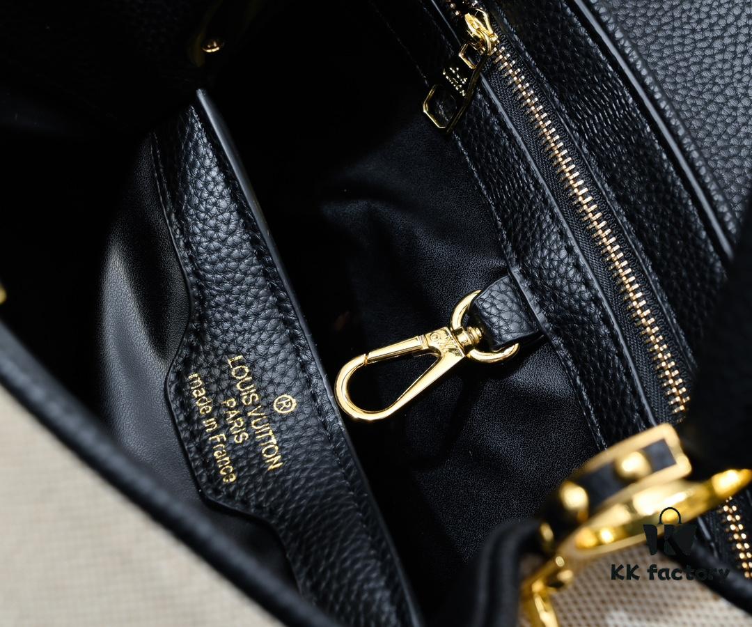 693076386e68136f4d9a64df Upgraded M59873 Linen with Black and Gold Hardware