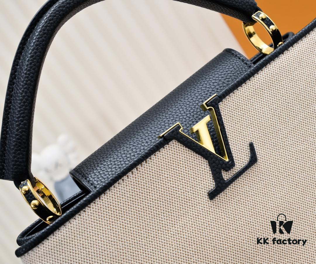 6930763a6e68136f4d9a64e5 Upgraded M59969 Linen with Black Gold-Tone Hardware