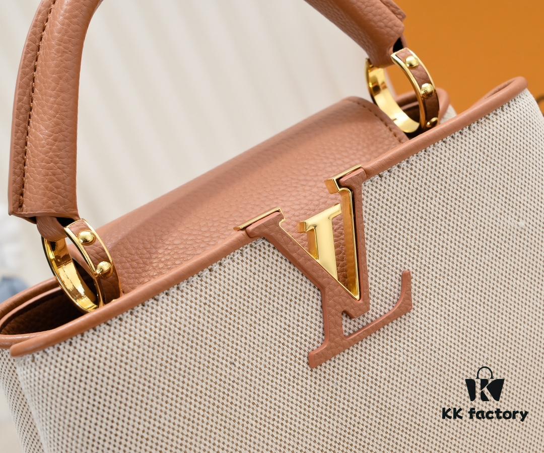6930764e6e68136f4d9a6515 Upgraded M59873 Linen with Light Beige Gold-Tone Hardware