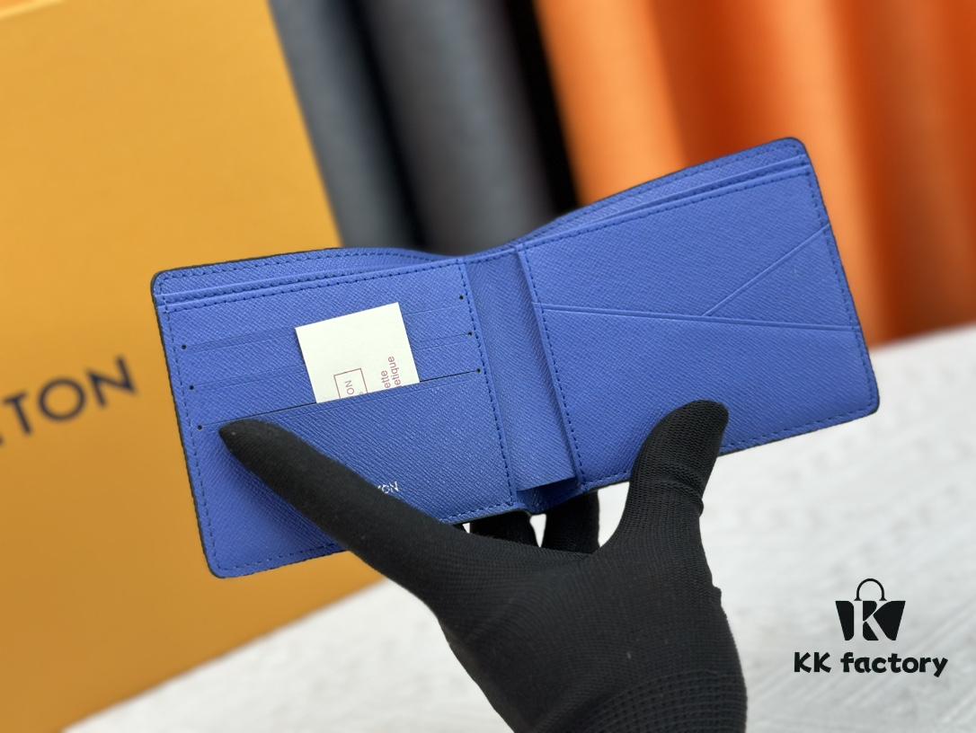 693076796e68136f4d9a6572 Wallet Model: M40452 Deep Blue Check Louis Vuitton Classic Brazza Wallet