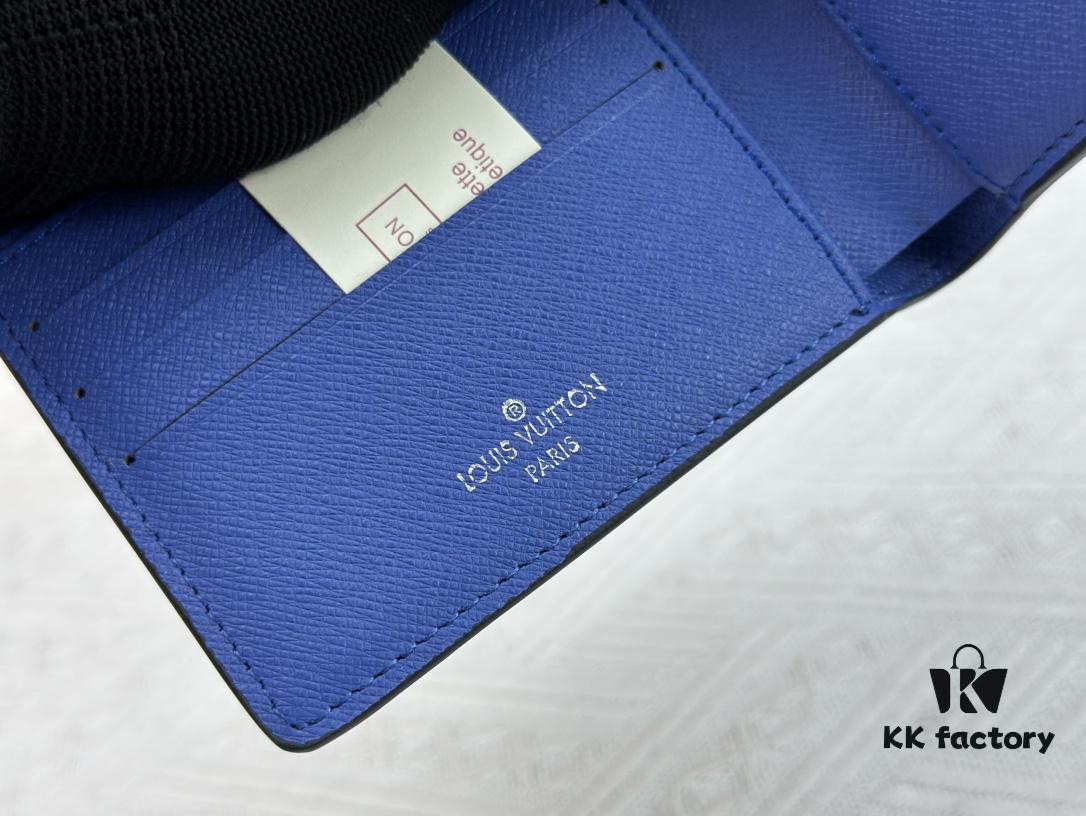 6930767b6e68136f4d9a6576 Wallet Model: M40452 Deep Blue Check Louis Vuitton Classic Brazza Wallet