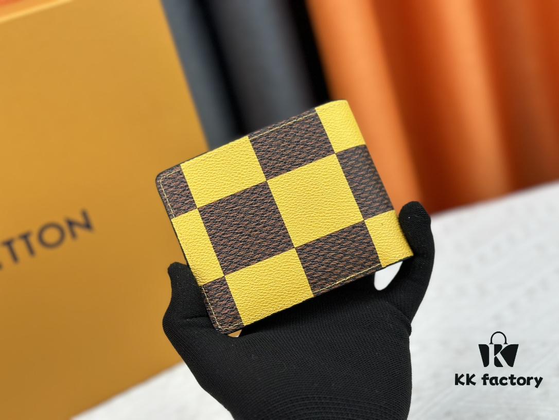 Wallet Model: M40452 Yellow Checkered Louis Vuitton Classic Brazza Wallet