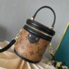 Upgraded Version [Exclusive Real Shot M82952 Vernis Yellow Flower] This Nano Cannes Handbag Features a Cylindrical Silhouette Crafted from Monogram Canvas, Echoing the Design of a Cosmetic Pouch