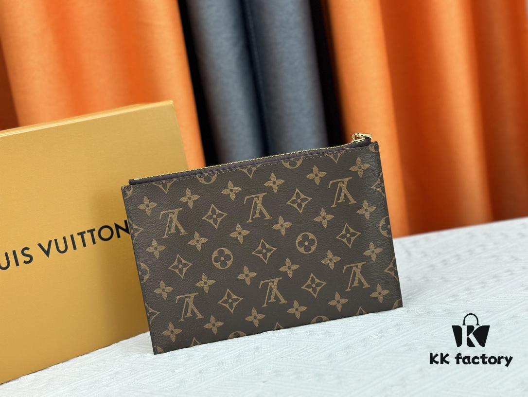 693076aa6e68136f4d9a65c8 M60910, Real Item Photography, Exquisitely Crafted Pallas Clutch Combining Classic Monogram Canvas with Vibrant Colors for a Delightful Effect