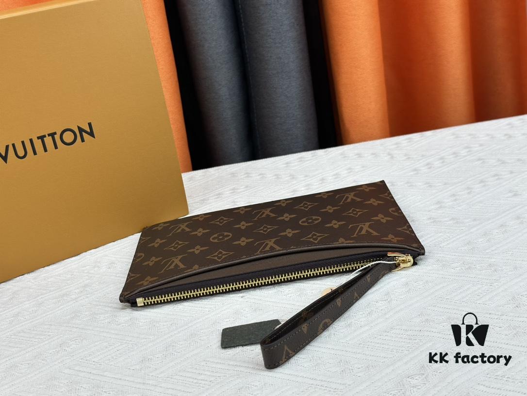 693076aa6e68136f4d9a65c9 M60910, Real Item Photography, Exquisitely Crafted Pallas Clutch Combining Classic Monogram Canvas with Vibrant Colors for a Delightful Effect