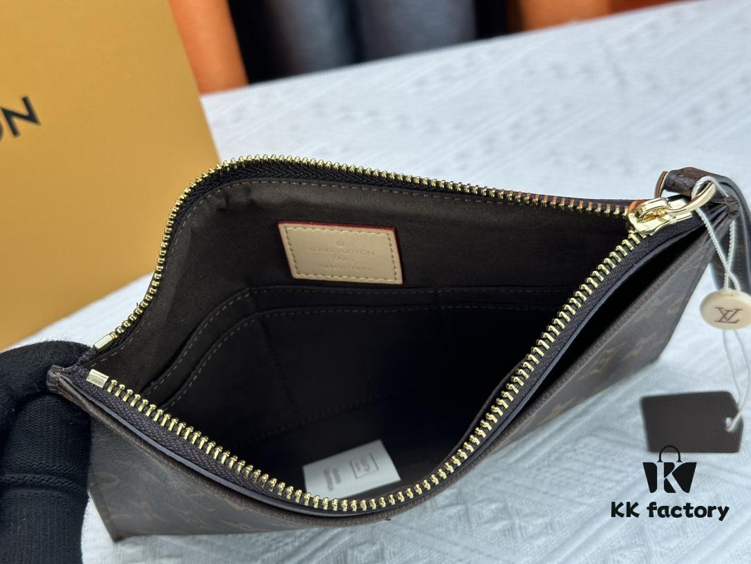 693076ae6e68136f4d9a65ce M60910, Real Item Photography, Exquisitely Crafted Pallas Clutch Combining Classic Monogram Canvas with Vibrant Colors for a Delightful Effect