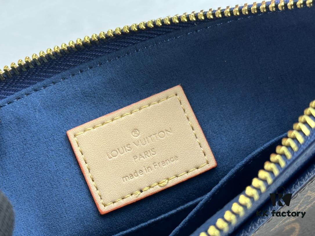 693076b86e68136f4d9a65e1 M60910, Real Item Photography, Exquisitely Crafted Pallas Clutch Combining Classic Monogram Canvas with Vibrant Colors for a Delightful Effect