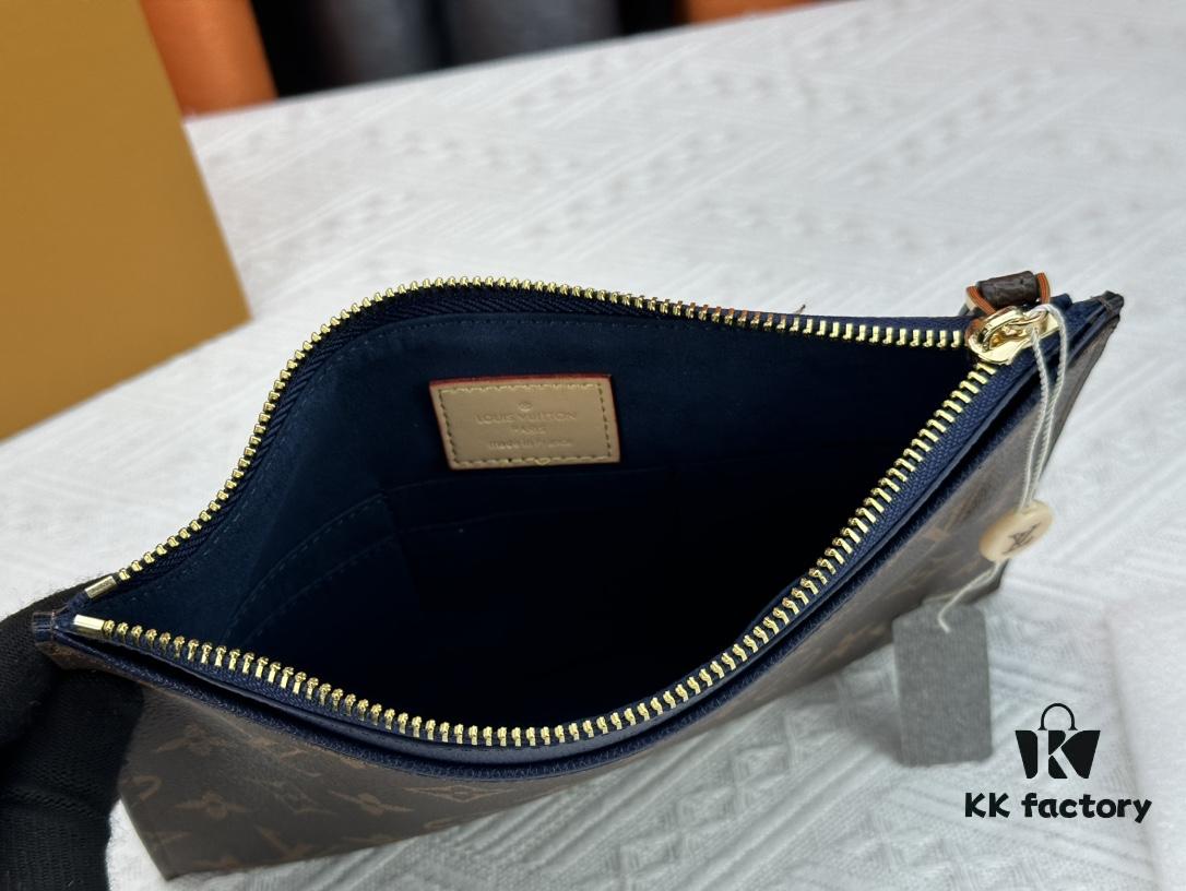 693076b86e68136f4d9a65e2 M60910, Real Item Photography, Exquisitely Crafted Pallas Clutch Combining Classic Monogram Canvas with Vibrant Colors for a Delightful Effect