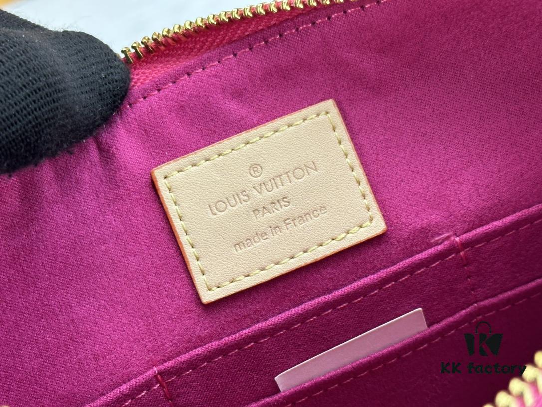 693076bd6e68136f4d9a65f0 M60910, Real Item Photography, Exquisitely Crafted Pallas Handbag Combining Classic Monogram Canvas with Vibrant Colors for a Delightful Effect