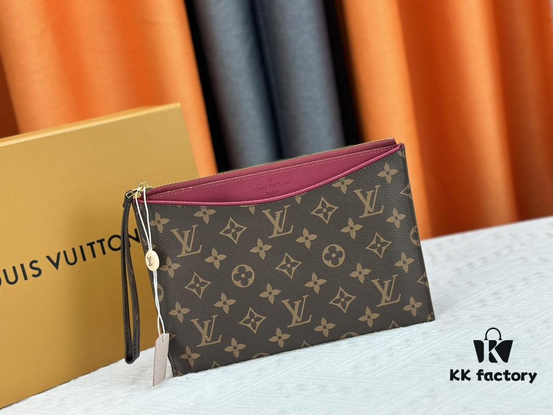 693076c06e68136f4d9a65f5 M60910, Real Item Photography, Exquisitely Crafted Pallas Clutch Combining Classic Monogram Canvas with Vibrant Colors for a Delightful Effect