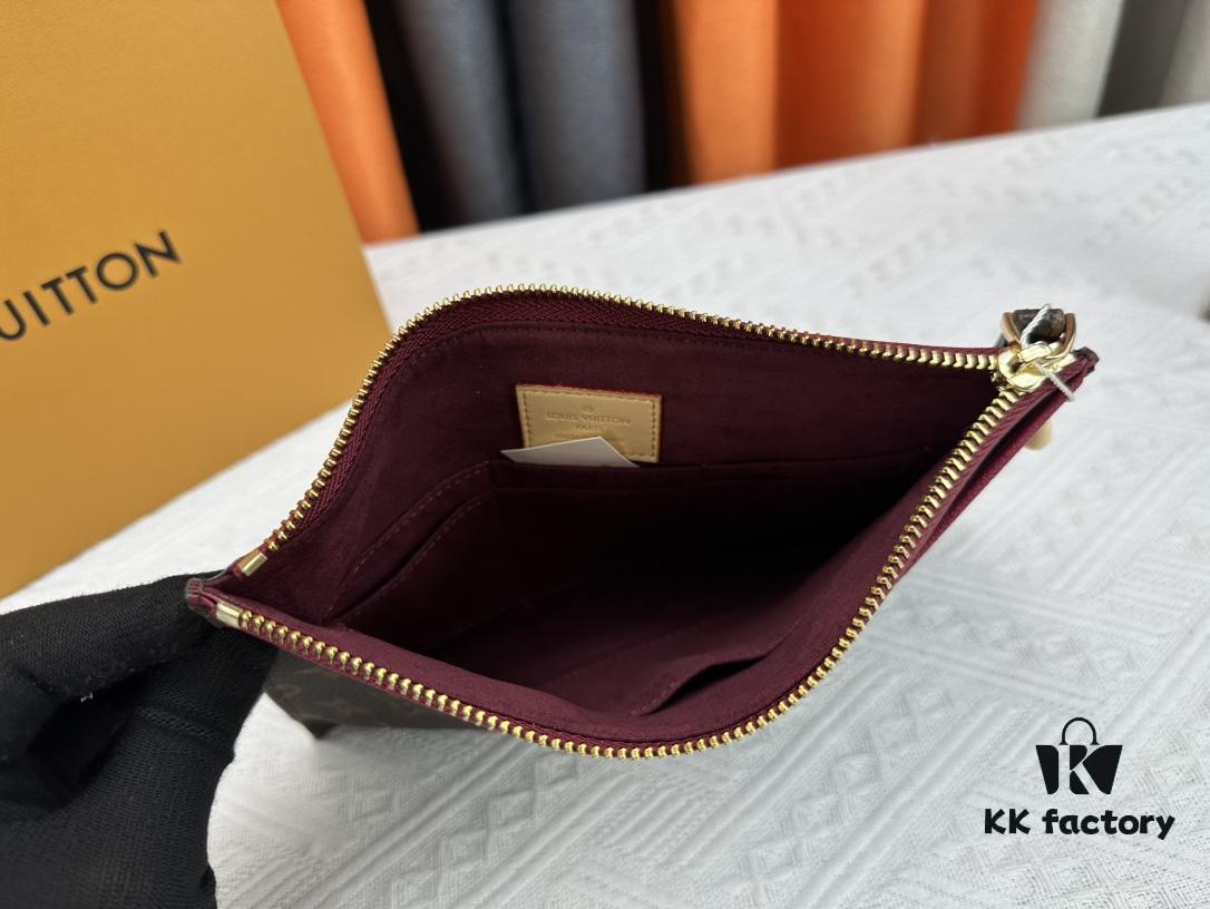 693076c16e68136f4d9a65f9 M60910, Real Item Photography, Exquisitely Crafted Pallas Clutch Combining Classic Monogram Canvas with Vibrant Colors for a Delightful Effect