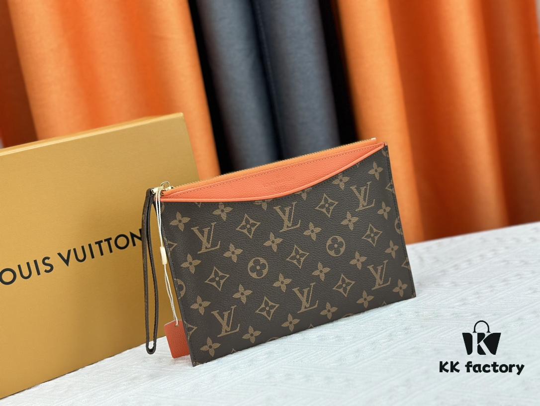 693076c56e68136f4d9a65fe M60910, Real Item Photography, This Exquisitely Crafted Pallas Clutch Combines Classic Monogram Canvas with Vibrant Colors for a Delightful Effect