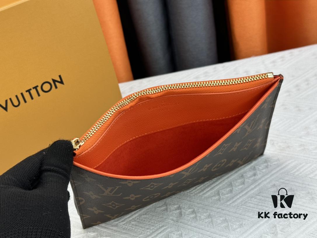 693076c66e68136f4d9a6603 M60910, Real Item Photography, This Exquisitely Crafted Pallas Clutch Combines Classic Monogram Canvas with Vibrant Colors for a Delightful Effect