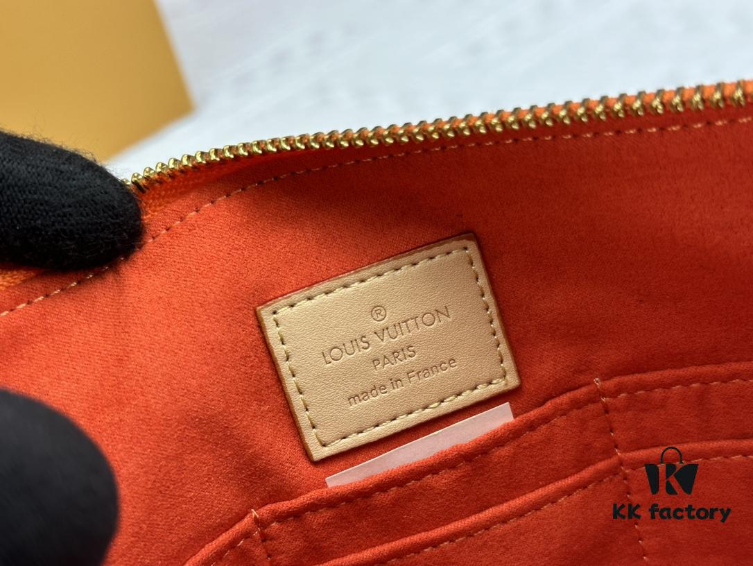 693076c96e68136f4d9a6605 M60910, Real Item Photography, This Exquisitely Crafted Pallas Clutch Combines Classic Monogram Canvas with Vibrant Colors for a Delightful Effect