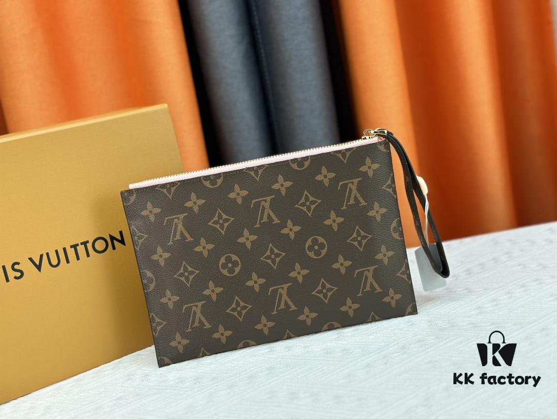 693076ce6e68136f4d9a6610 M60910, Real Item Photography, Exquisitely Crafted Pallas Clutch Combining Classic Monogram Canvas with Vibrant Colors for a Delightful Effect