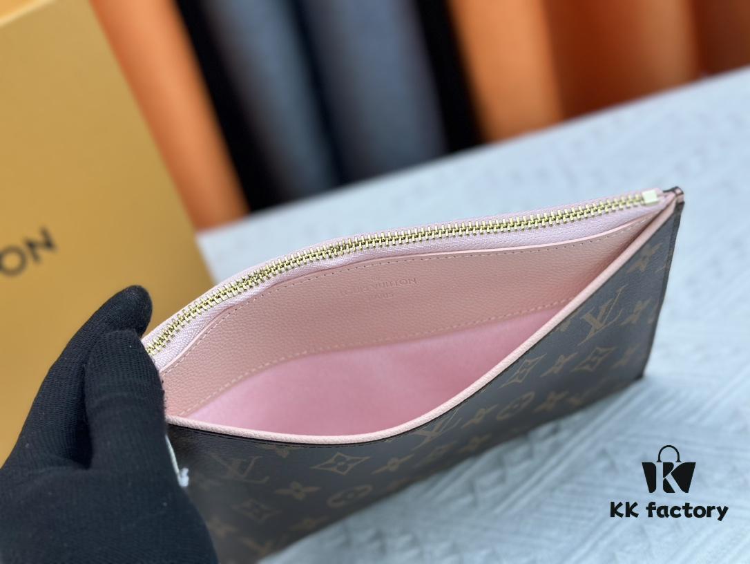 693076ce6e68136f4d9a6611 M60910, Real Item Photography, Exquisitely Crafted Pallas Clutch Combining Classic Monogram Canvas with Vibrant Colors for a Delightful Effect