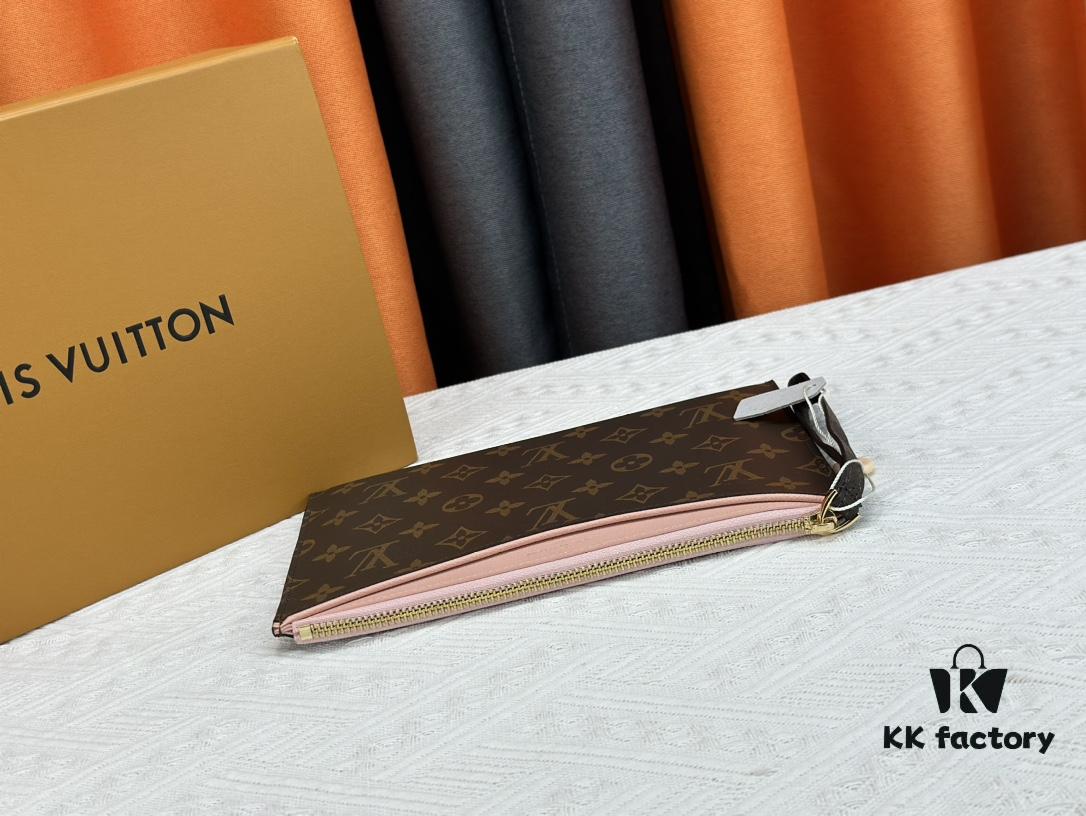 693076cf6e68136f4d9a6613 M60910, Real Item Photography, Exquisitely Crafted Pallas Clutch Combining Classic Monogram Canvas with Vibrant Colors for a Delightful Effect