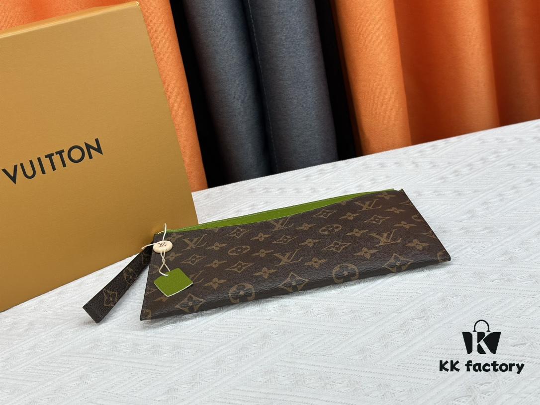 693076d36e68136f4d9a661a M60910, Real Item Photography, Exquisitely Crafted Pallas Clutch Combining Classic Monogram Canvas with Vibrant Colors for a Pleasing Effect