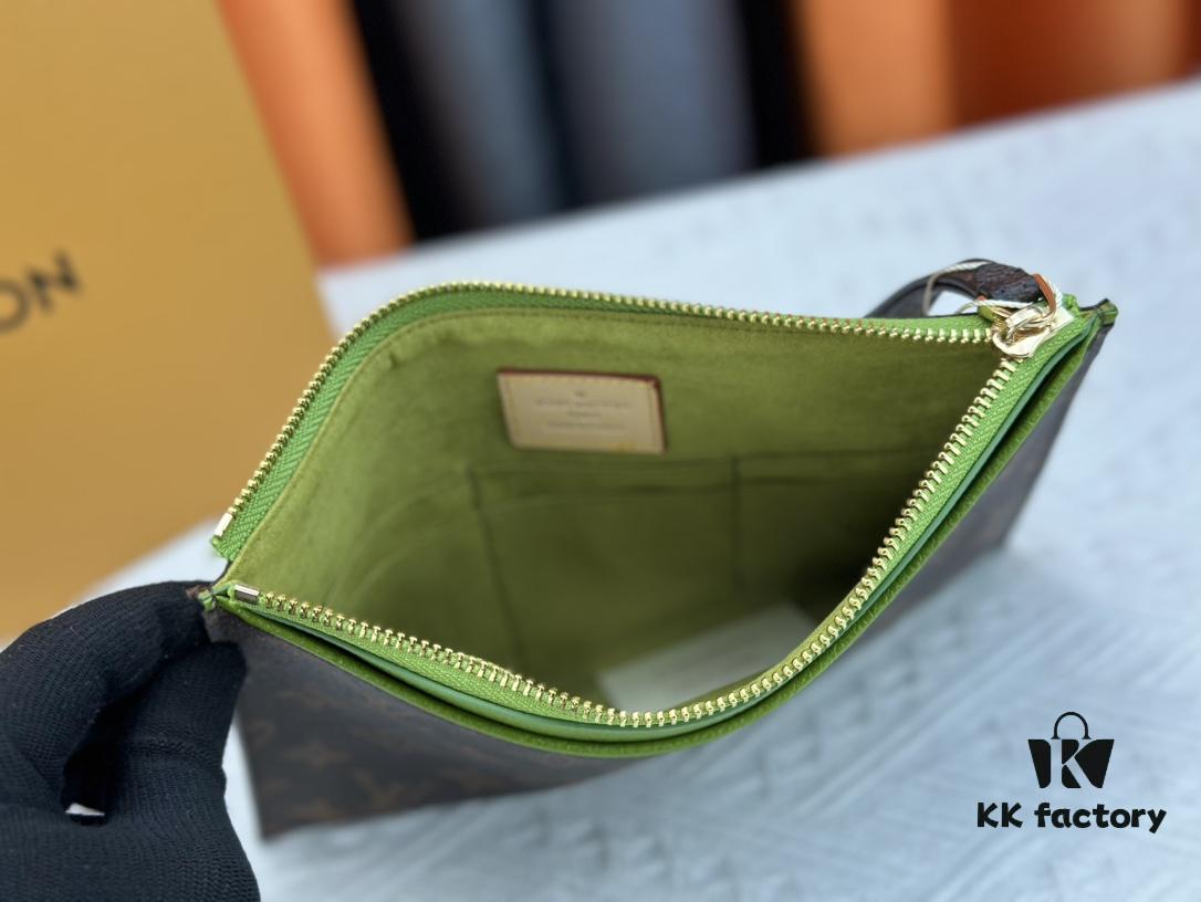 693076d66e68136f4d9a661d M60910, Real Item Photography, Exquisitely Crafted Pallas Clutch Combining Classic Monogram Canvas with Vibrant Colors for a Pleasing Effect