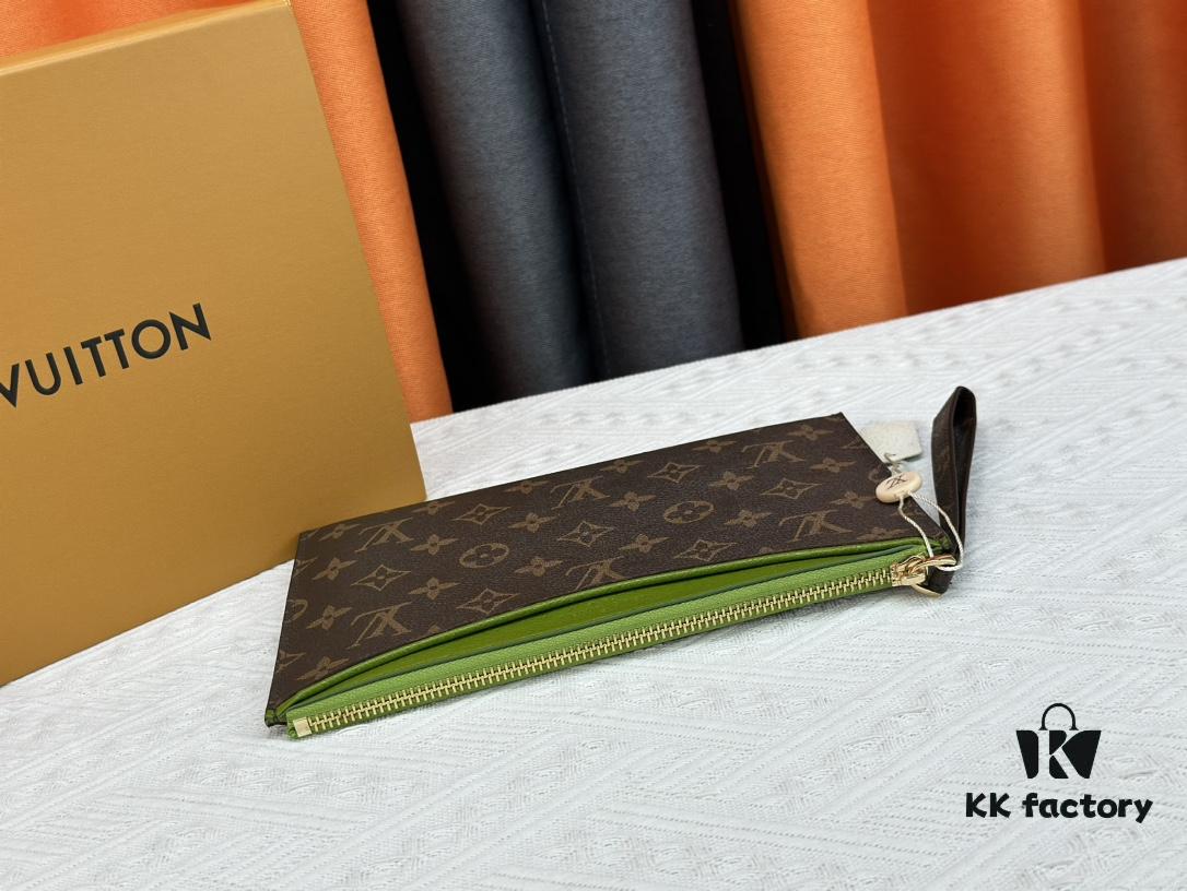693076d76e68136f4d9a661e M60910, Real Item Photography, Exquisitely Crafted Pallas Clutch Combining Classic Monogram Canvas with Vibrant Colors for a Pleasing Effect