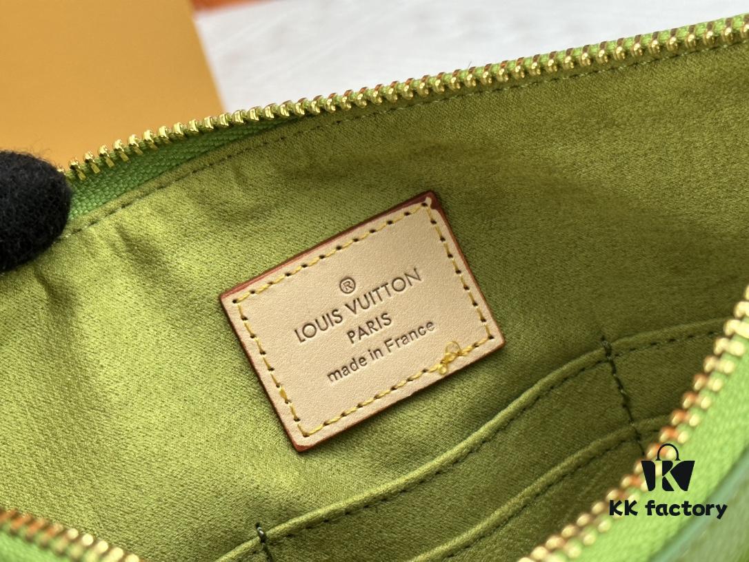 693076d86e68136f4d9a6622 M60910, Real Item Photography, Exquisitely Crafted Pallas Clutch Combining Classic Monogram Canvas with Vibrant Colors for a Pleasing Effect