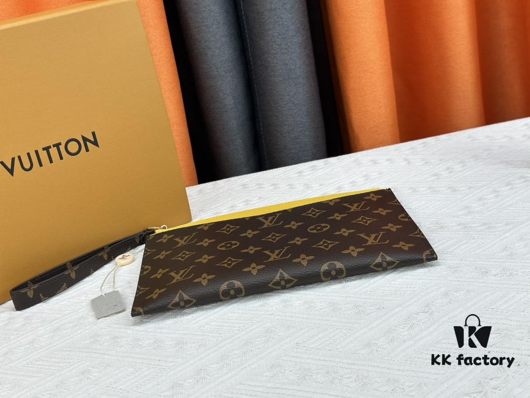693076de6e68136f4d9a662b M60910, Real Item Photography, Exquisitely Crafted Pallas Clutch Combining Classic Monogram Canvas with Vibrant Colors for a Delightful Effect