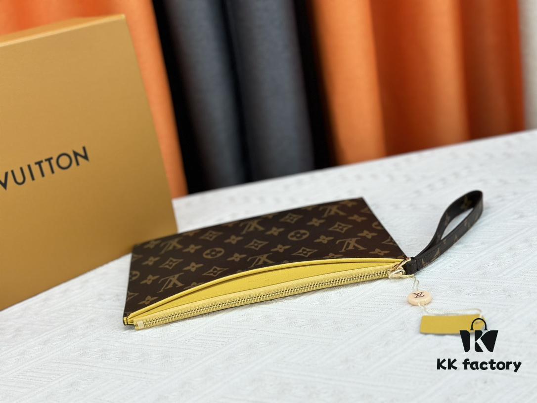 693076de6e68136f4d9a662c M60910, Real Item Photography, Exquisitely Crafted Pallas Clutch Combining Classic Monogram Canvas with Vibrant Colors for a Delightful Effect