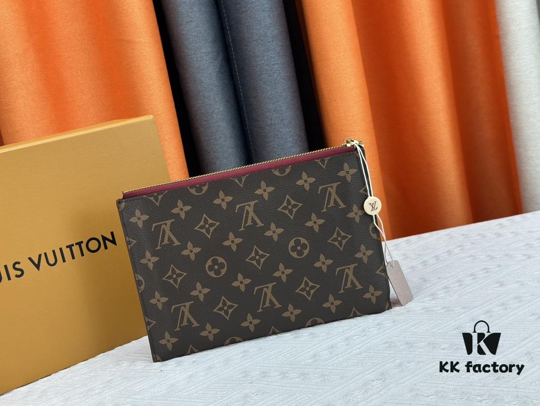 693076e06e68136f4d9a6630 M60910, Real Item Photography, Exquisitely Crafted Pallas Clutch Combining Classic Monogram Canvas with Vibrant Colors for a Delightful Effect