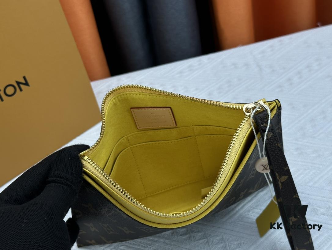 693076e06e68136f4d9a6631 M60910, Real Item Photography, Exquisitely Crafted Pallas Clutch Combining Classic Monogram Canvas with Vibrant Colors for a Delightful Effect