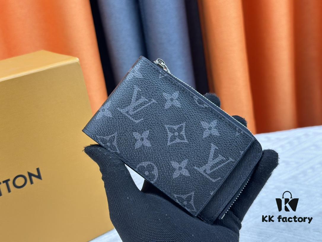 693076eb6e68136f4d9a6644 Top-Grade Original Louis Vuitton Hybrid Wallet in Black Monogram Shadow Leather