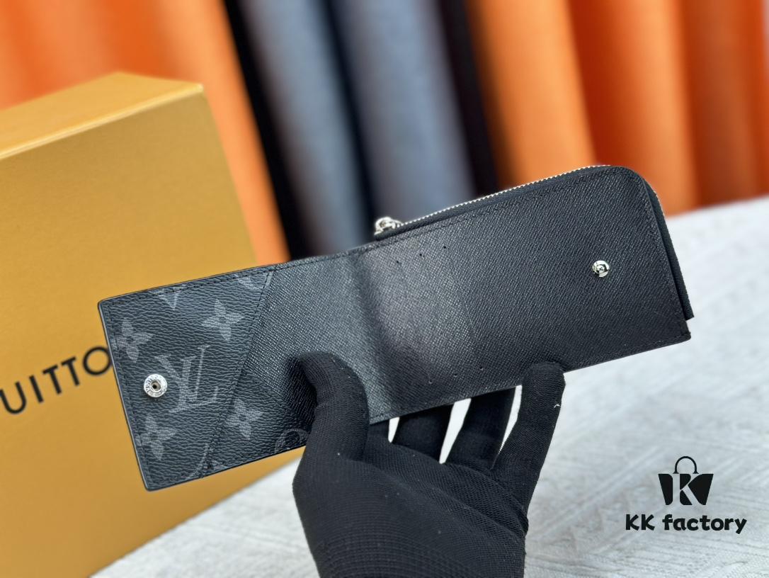 693076ed6e68136f4d9a664b Top-Grade Original Louis Vuitton Hybrid Wallet in Black Monogram Shadow Leather