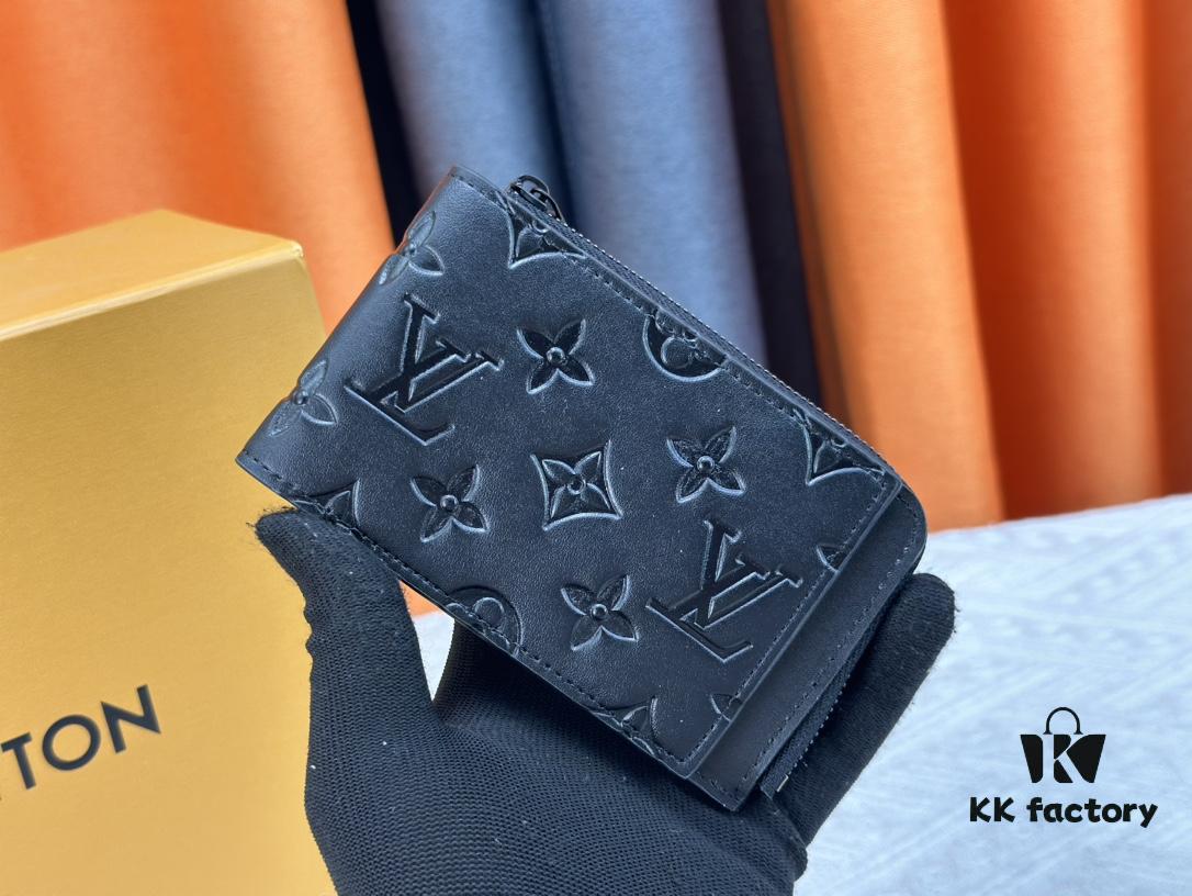 693076f46e68136f4d9a6659 Top-Grade Original Louis Vuitton Hybrid Wallet in Black Monogram Shadow Leather
