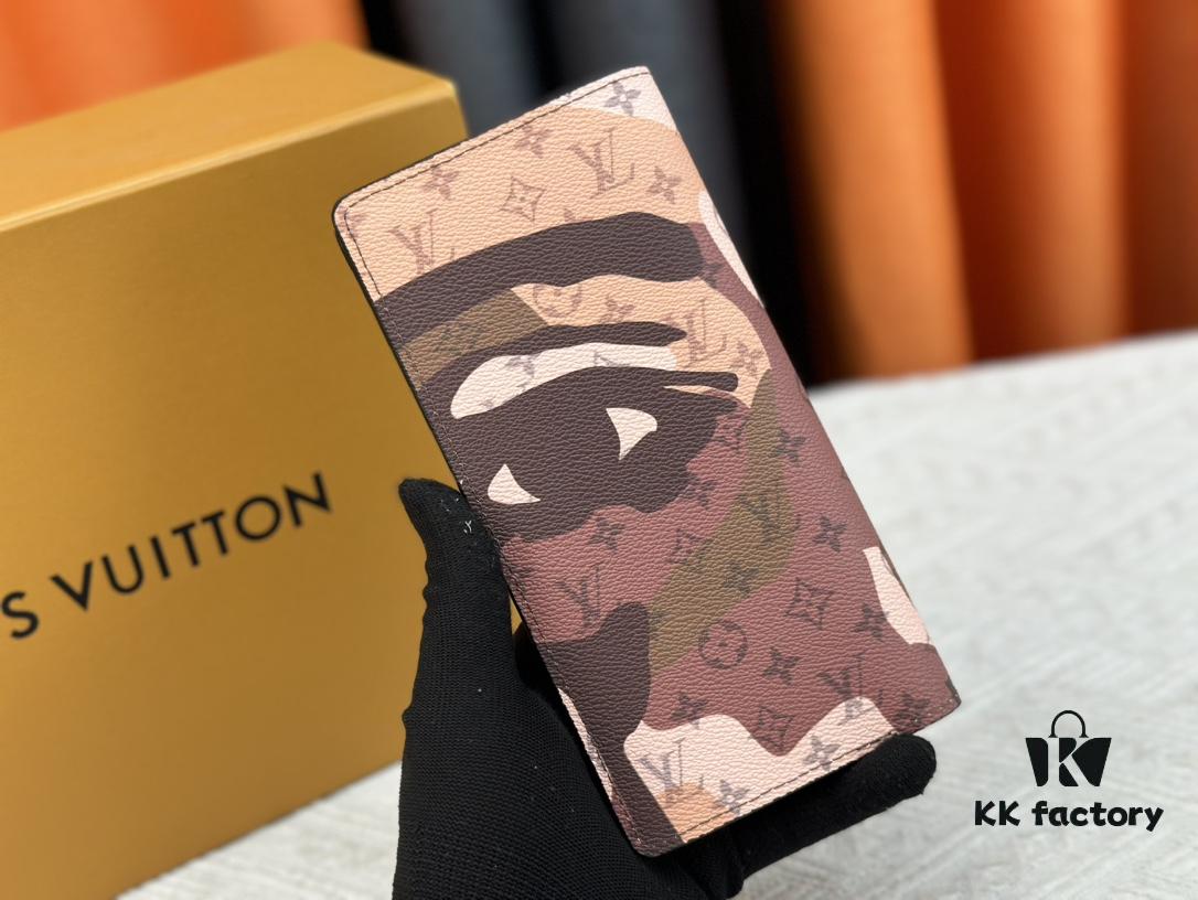 Wallet Model: N62665 Louis Vuitton Classic Brazza Wallet in Damier Graphite Pixel Canvas with Digital-Inspired Design