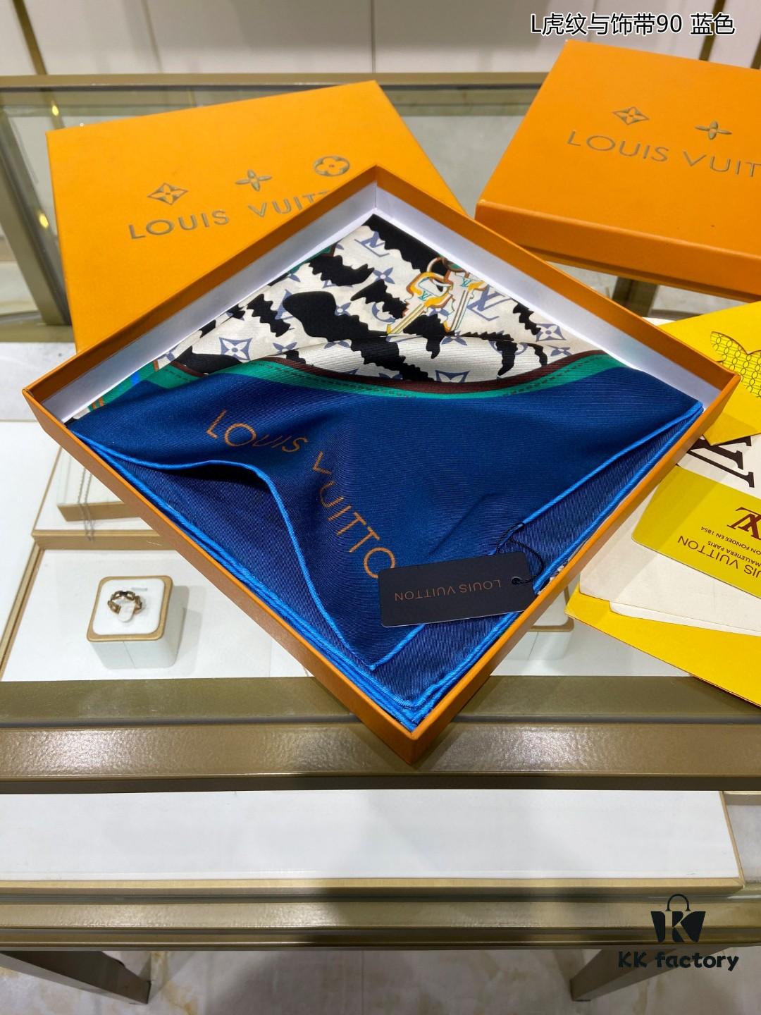 693077336e68136f4d9a66da Luxury LV Monogram Tiger Stripe Silk Scarf - Premium Quality 90x90cm Real Silk